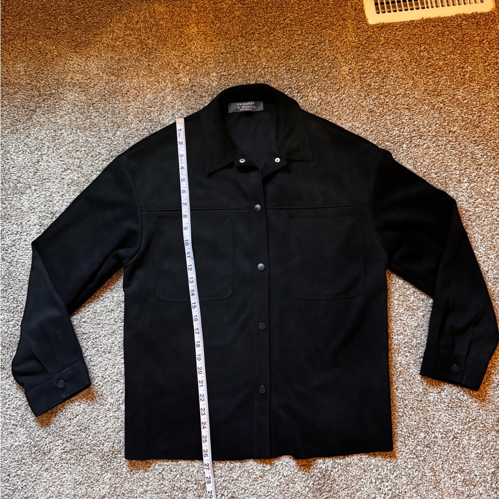 Primark Black Lightweight Faux Suede Shirt Jacket Shacket